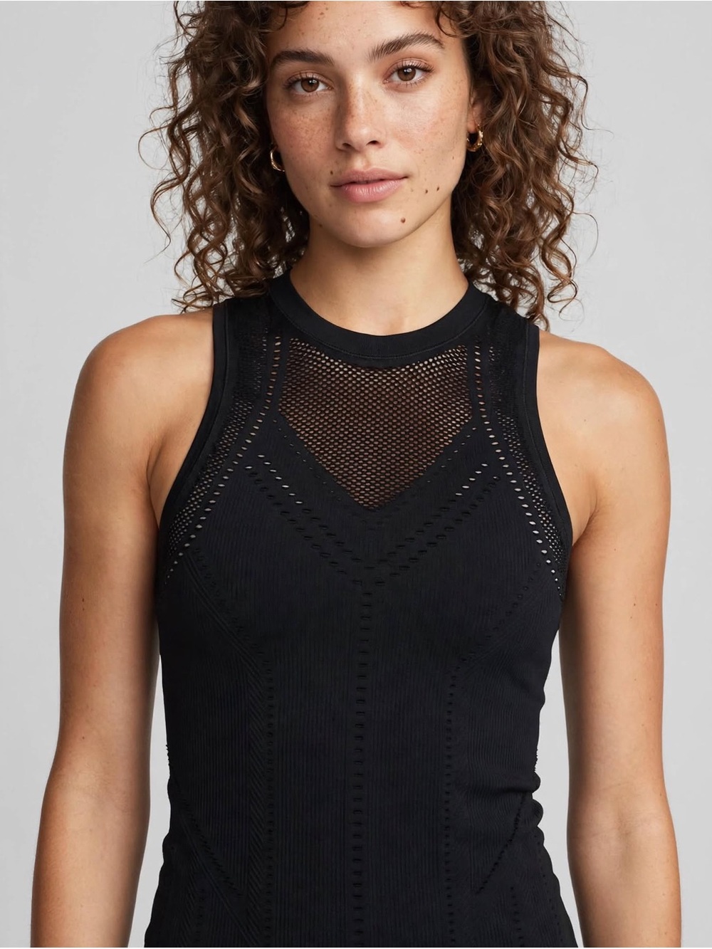 Athleta Ascent Black Seamless Tank Top XS